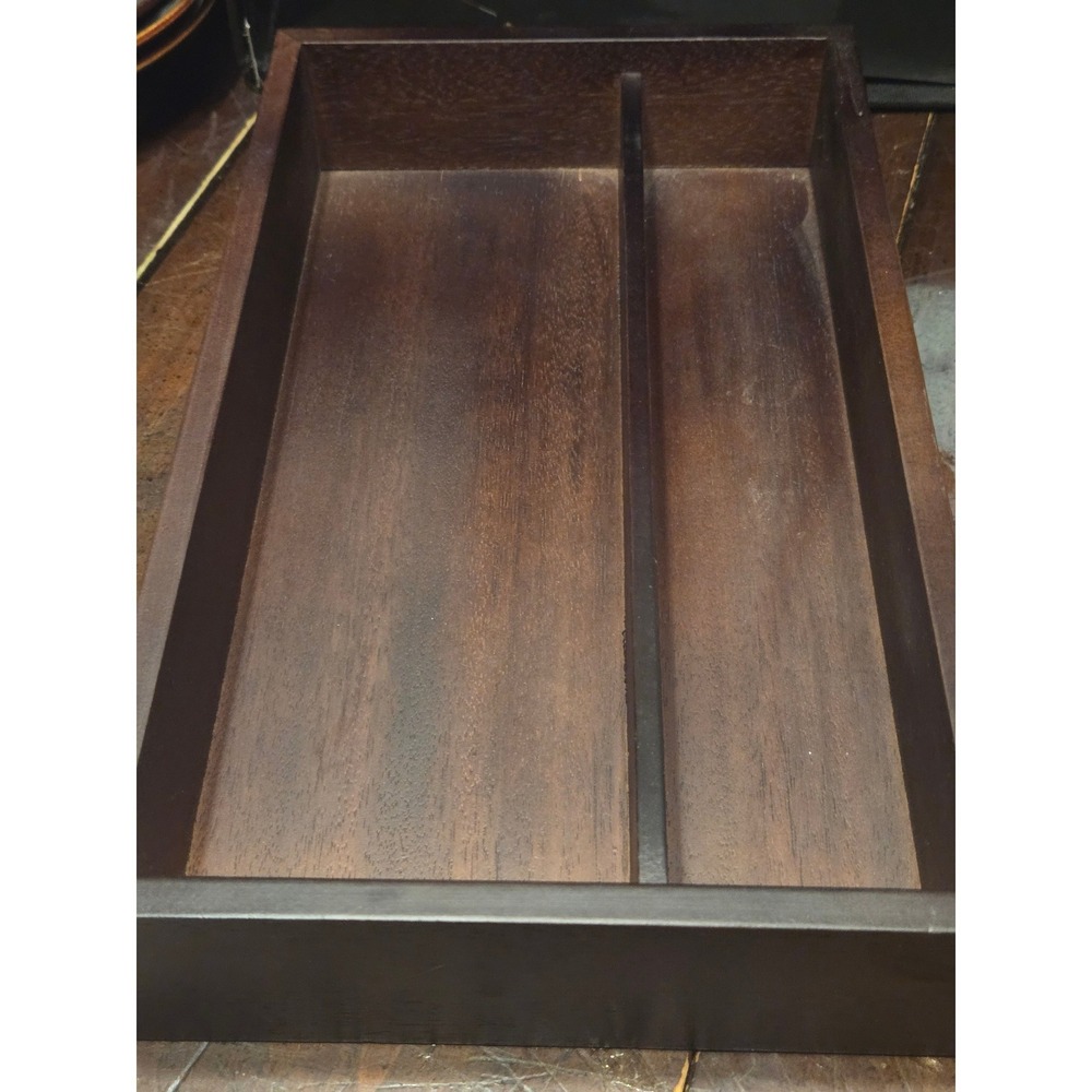 Vintage Divided Box Shelf Desk Organizer Walnut Brown Vintage Wood 14x8x3 Apprx - Picture 2 of 3